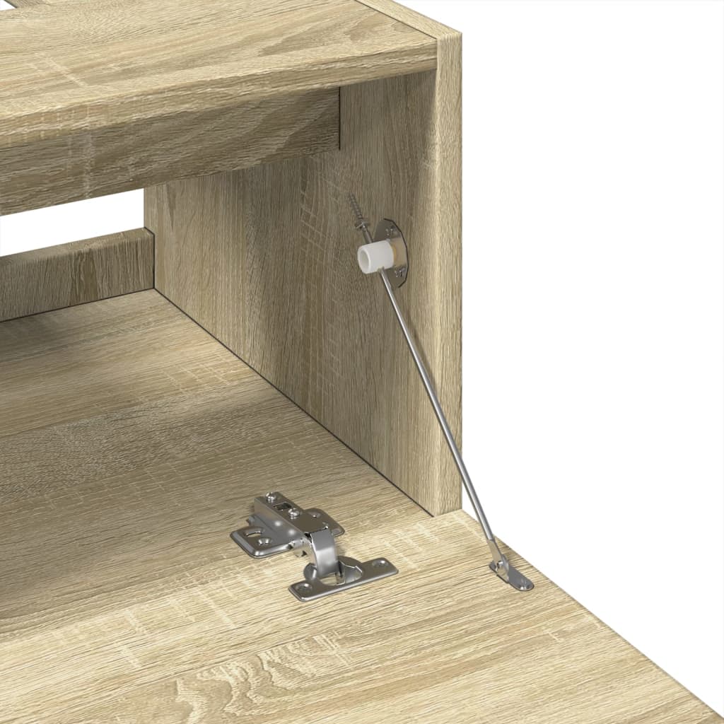 Bathroom Vanity Cabinet In Sonoma Oak Finish 40 X 37 X 59 Cm Particleboard