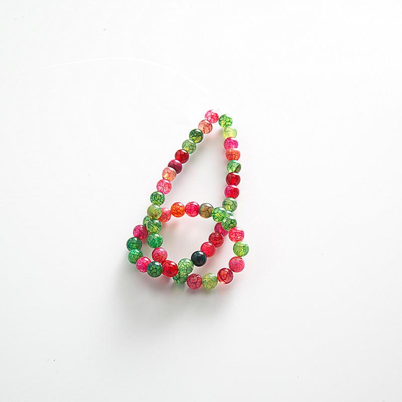 Natural Tourmaline Agate Round Beads Jewelry Accessories - Seven-Color Semi-finished DIY Products