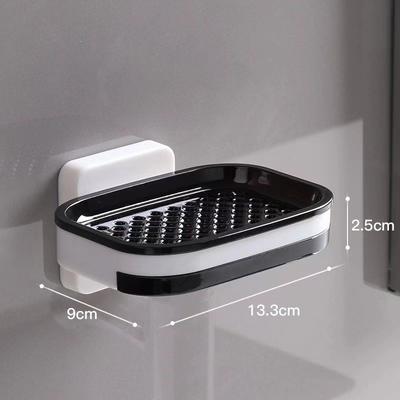 Wall Mounted Double Layer Soap Dish Punch-Free Drawer Draining Holder Kitchen Storage Box Bathroom Organizer Rack Shelves