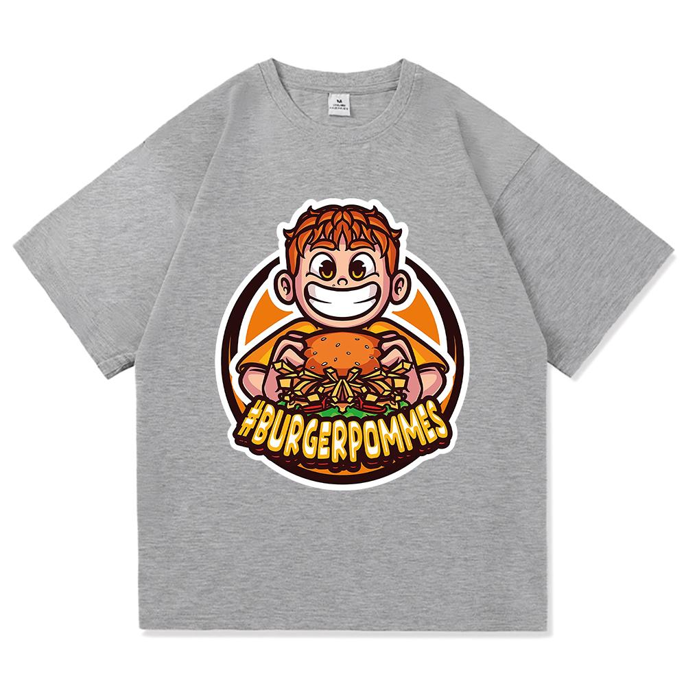 Burgerpommes 2 Tričko Móda Muži Harajuku Estetické Roztomilé Icrimax Tričko Unisex Vysoce Kvalitní Kreslené Ležérní Bavlněná Trička