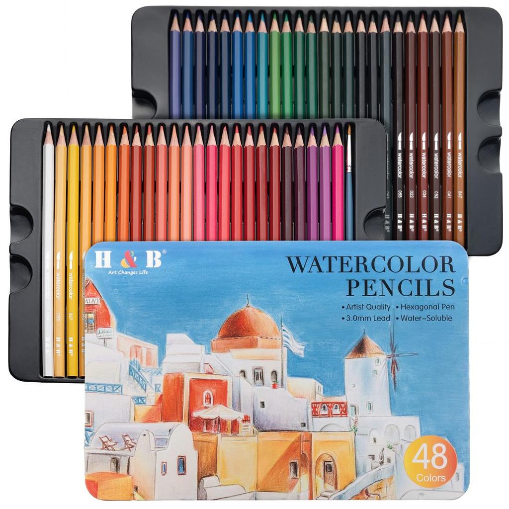 Watercolor Crayons 48 Crayon Set Professional Color Crayons