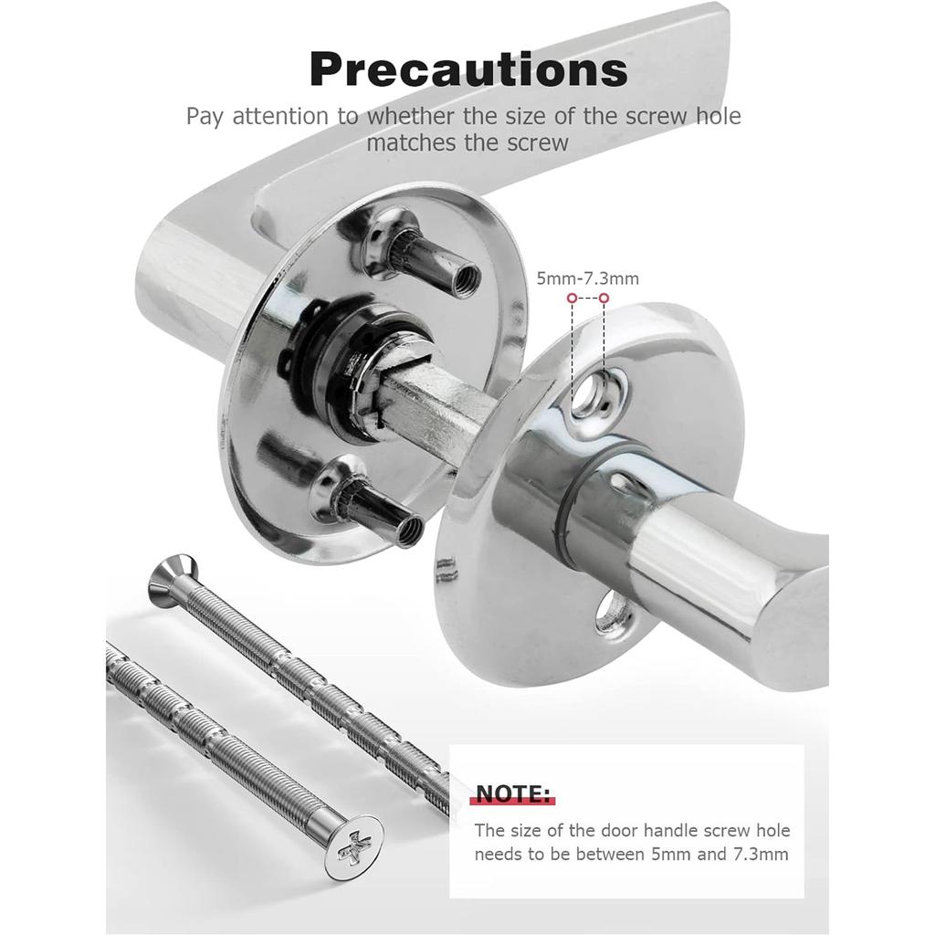 50 Pack Door Handle Screws Set Door Handle Bolt Through Fixings for Door Handle Roses Knobs Door Lock & Escutcheons