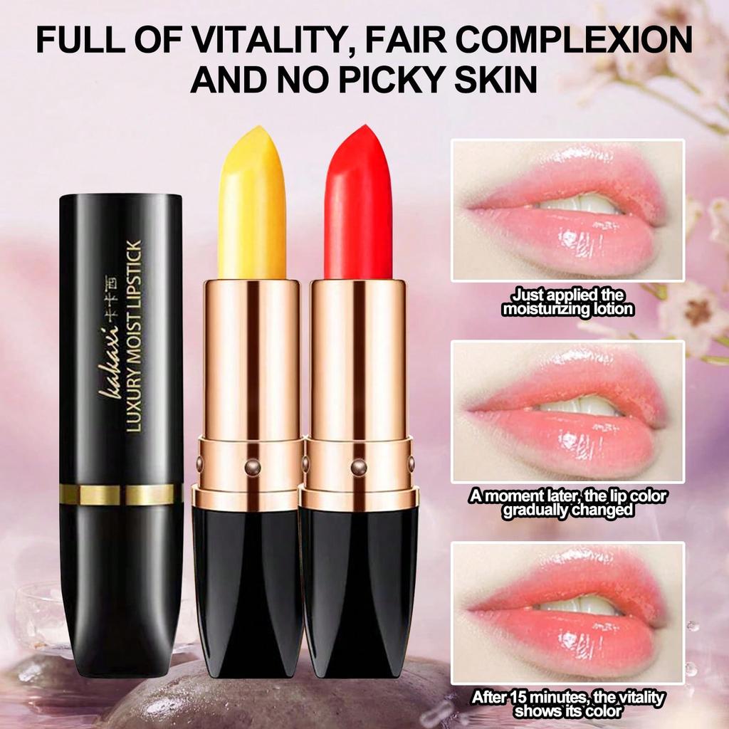 1pc Color-Changing Lip Balm, Moisturizing Lip Gloss, Lip Care, Carrot/Cherry Scent, Moisturizing, Lo