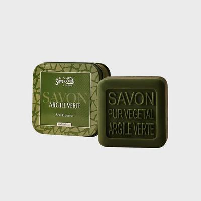 Französische Blechdose Seife Grüne Tonerde 100g