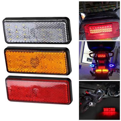 Motocykl Skuter Motorower Prostokąt LED Reflektor Tylne Światło Stopu