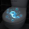 Glow-in-the-Dark Dolphin Bubbles Toilet Stickers - Ocean Theme Kids Room Decor Removable Self-Adhesive Decals For Wall Bathroom