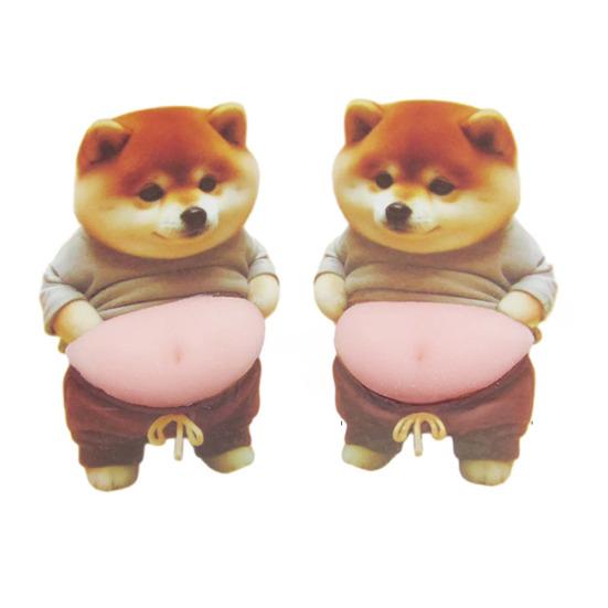 

1 Pair 3D Belly Dog Anti-collision Sticker Anxiety Stress Relief Elastic Tummy Cartoon Puppy Decal Fat Belly Animal Buffer Sticker D