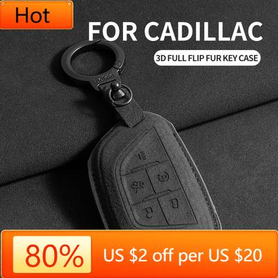 Interior Mouldings Suede Car Key Case Cover For Cadillac Escalade ESV SRX STS XT4 CT4 CT5 ATS CT6 CTS DTS XT5 Car Key Protective