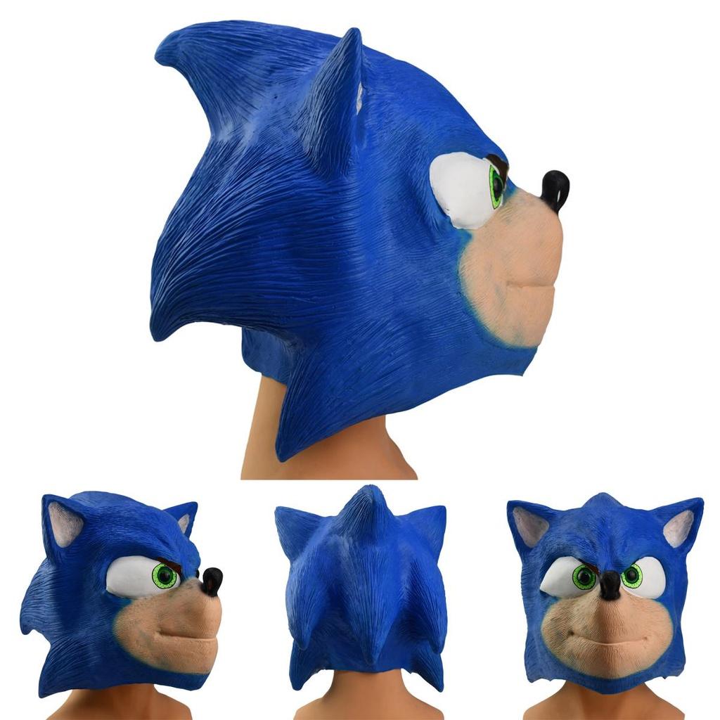 Sonic Hedgehog Mask Realistic And Breathable Halloween Party Prop