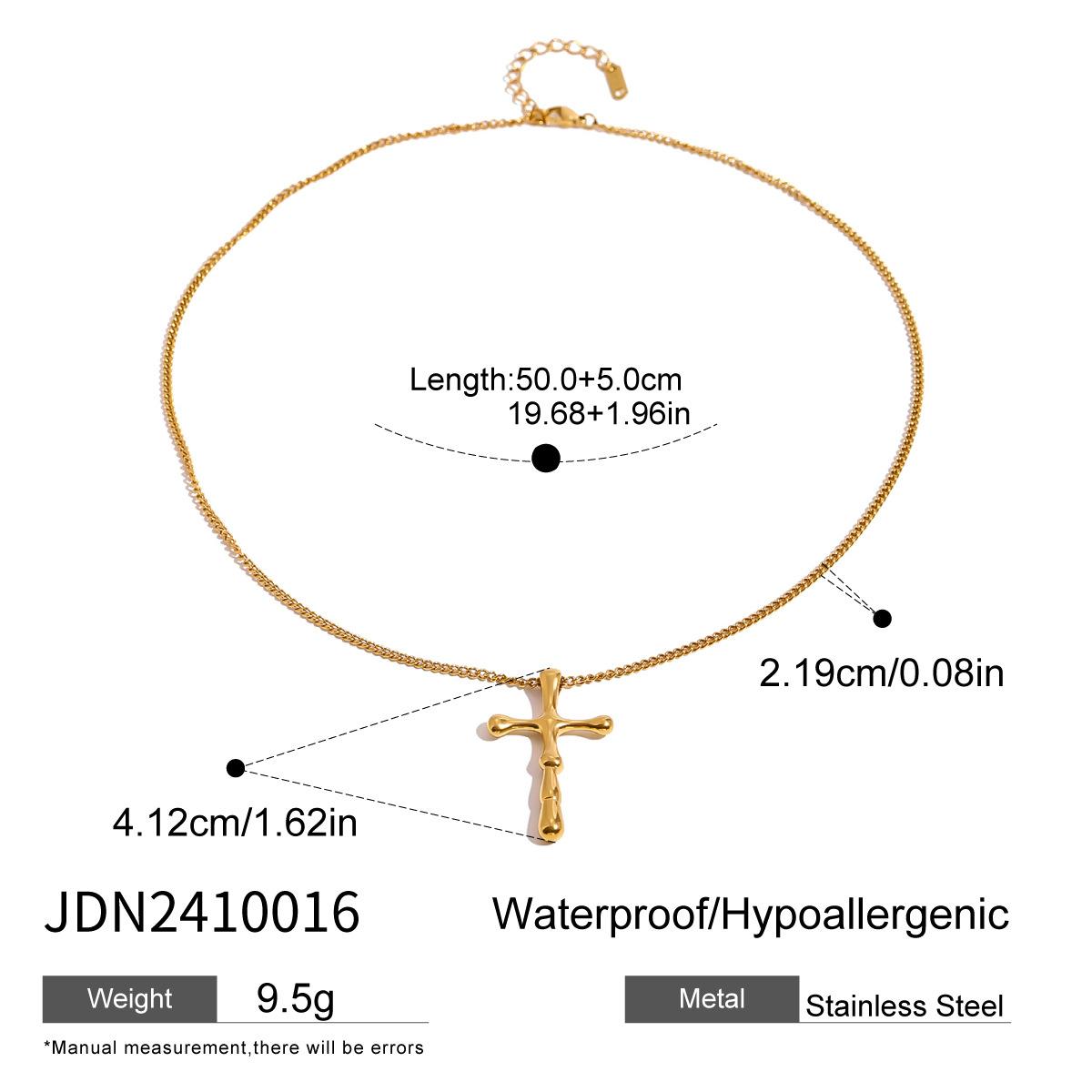 Jiedin European and American stainless steel cross necklace pendant collarbone chain titanium steel necklace