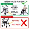 Walking Aid With Seat Basket And Wheels New Foldable Elderly Rollator Red / Blue Auxiliary Travel Shopping Elderly Walker
