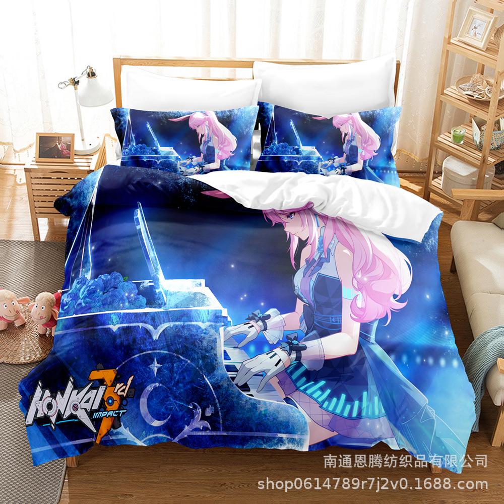2014 Honkai Impact 3 Bedding Set Single Twin Full Queen King Size Kawaii Girl Bed Set Teenager Bedroom Duvetcover Sets 3D Print