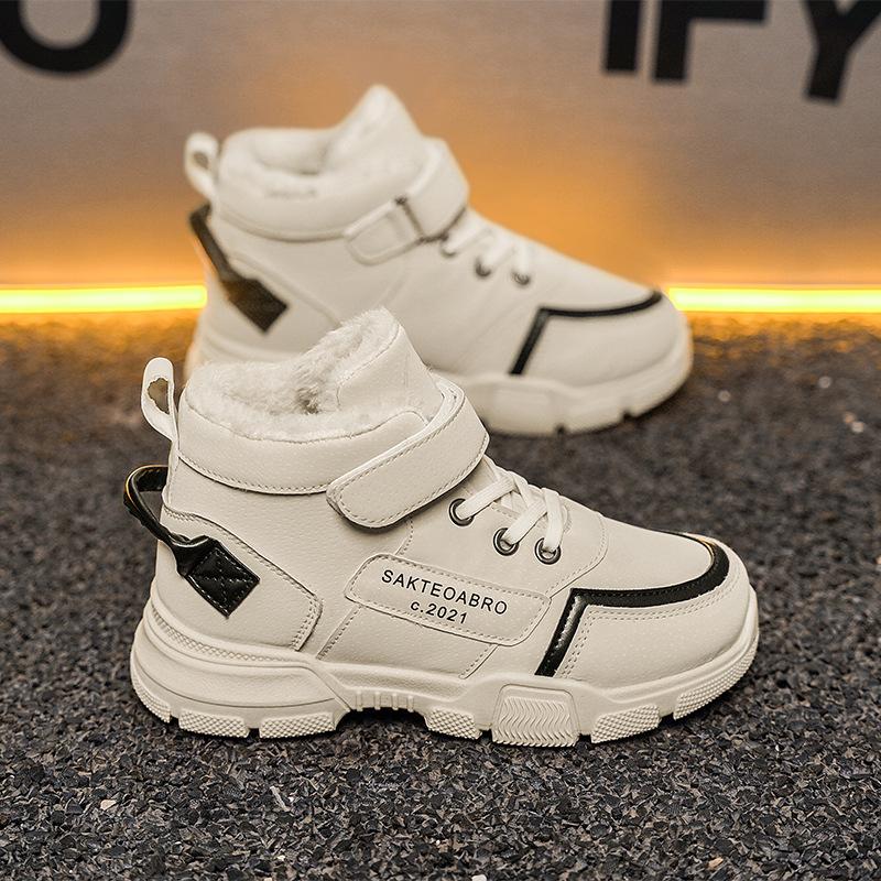 

Детские хлопковые туфли зима 2025 новые девичьи зимние ботинки спортивные одноклассники ботинки Мартин детские бархатные две хлопковые туфли 26