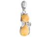 Short Silver Women's Necklace Cat With Milk Amber Kitten Choker 32Cm