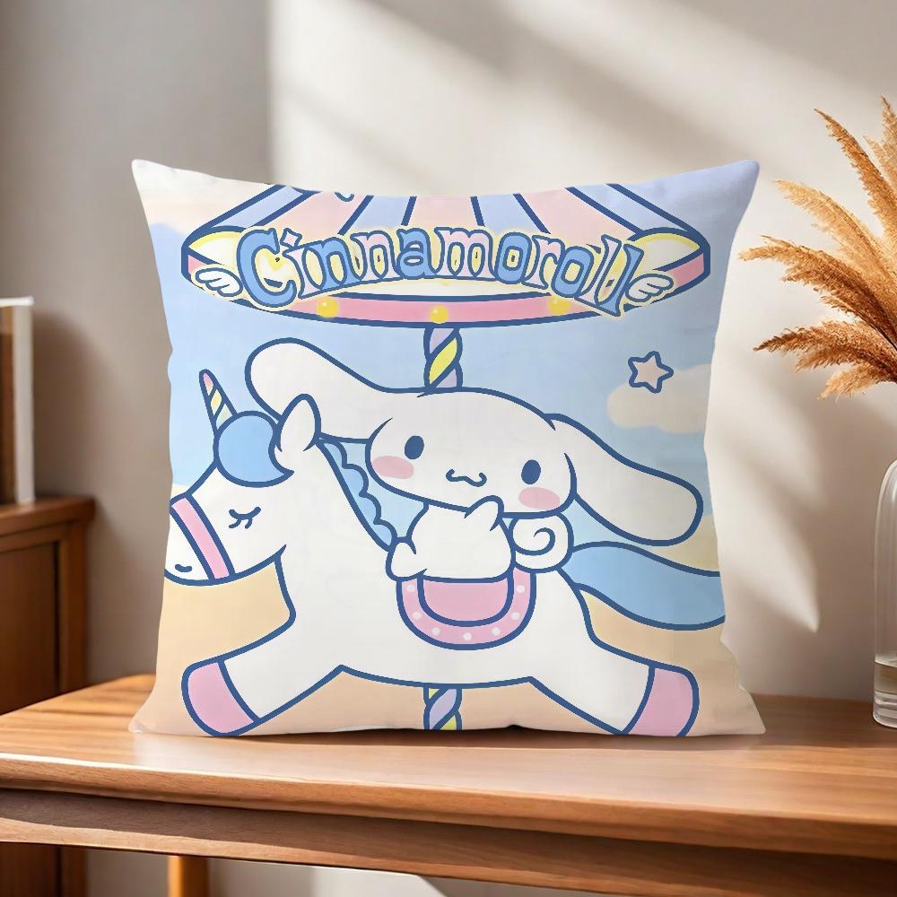 Soft Pillow Case Dog For Cute Sofa Living Room Home Office Decor C-Cinnamoroll Protective Kawaii Covers Without Pillow-Insert