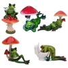 Humorous Gift for Friends Drunk Frog on The Toilet Decor, Funny Sculpture Tabletop Stress Relief Gag Cute Resin Desktop Ornament Home Office