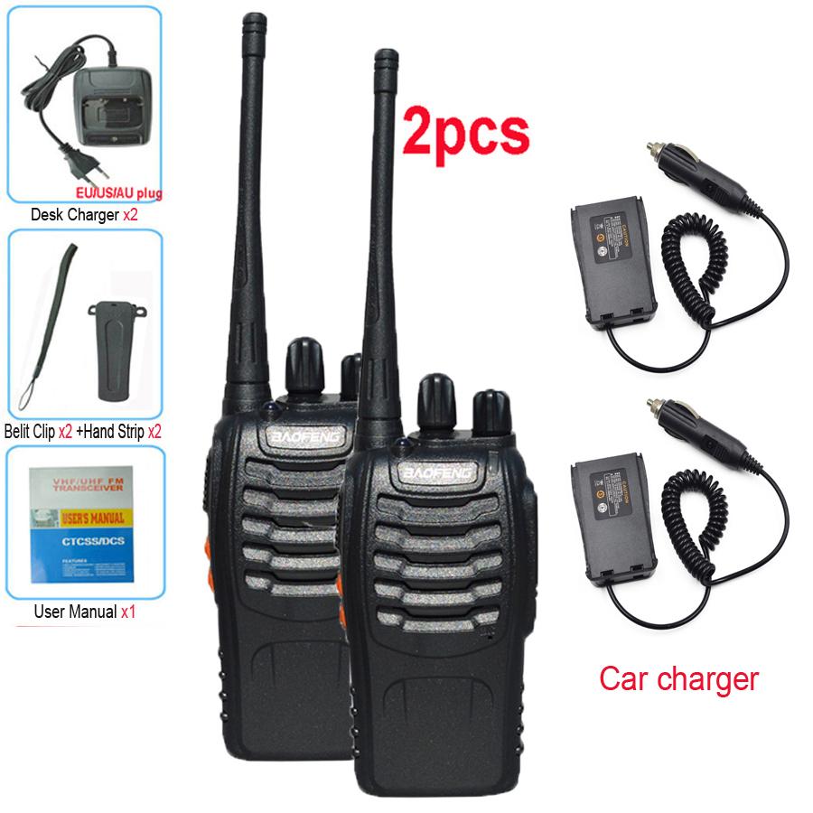 2 STuks Baofeng BF 888S Walkie Talkie UHF BF888S Lange Afstand Tweerichtings Amateur Draagbare Radio Zendontvanger voor Jacht Hotel Ontvanger