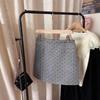 Women's High-Waist Gray Heart Wool Half Skirt, A-line, Slimming, Autumn-Winter Style