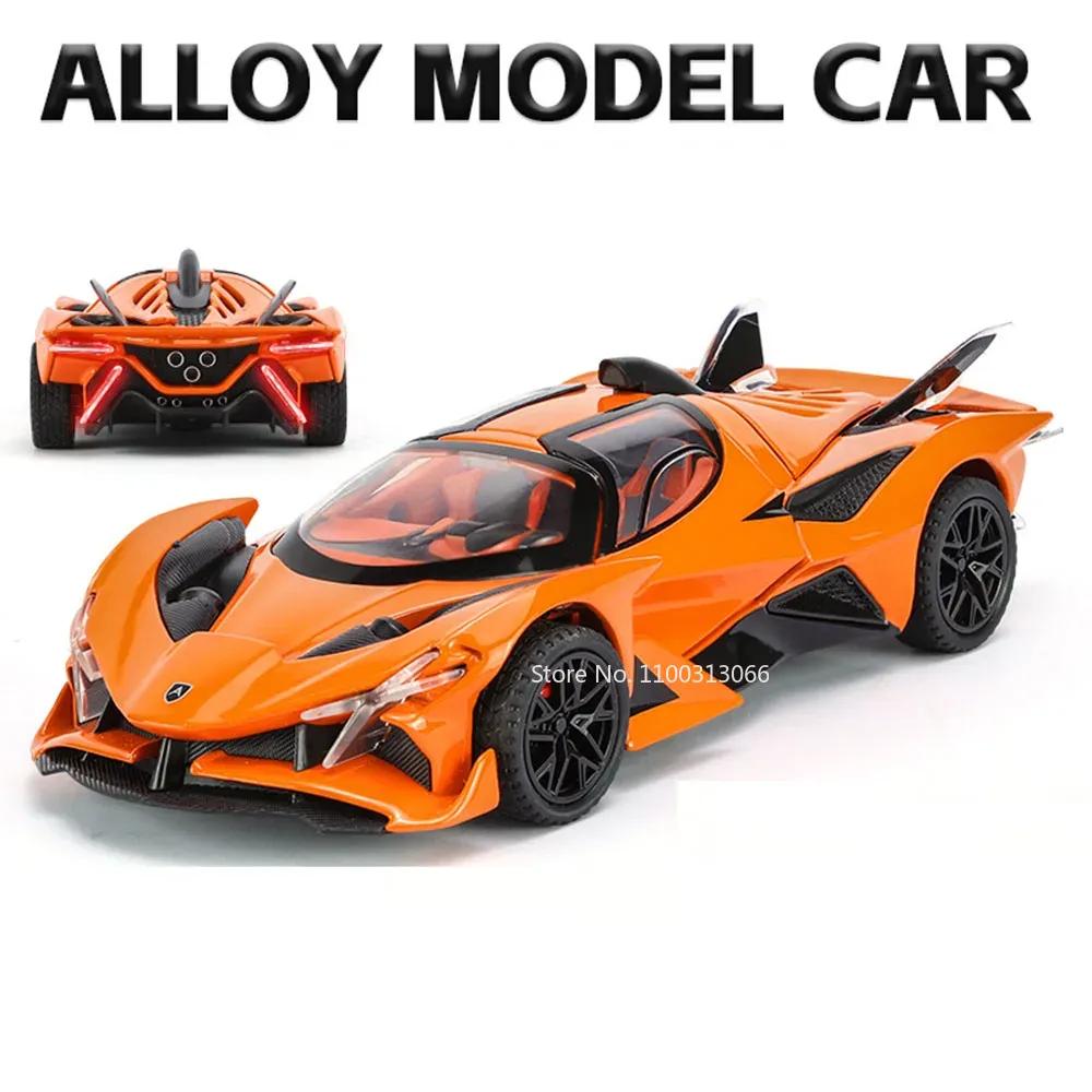 1:32 Apollo IE EVO Alloy Diecast Toys Cars Models Wheel Pull Back Miniature Sports Car Rubber Tires Vehicle Educational Toys
