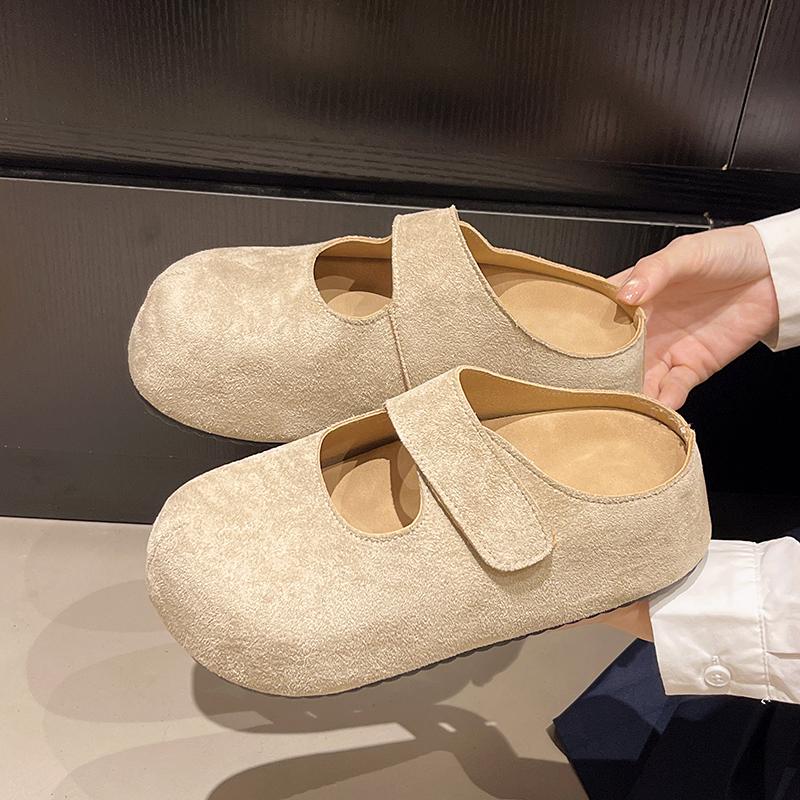 Fashion Platform Baotou Semi-slippers Women's 2525 New Spring and Autumn Versatile Outward Wear Heightened Slip-on Slippers