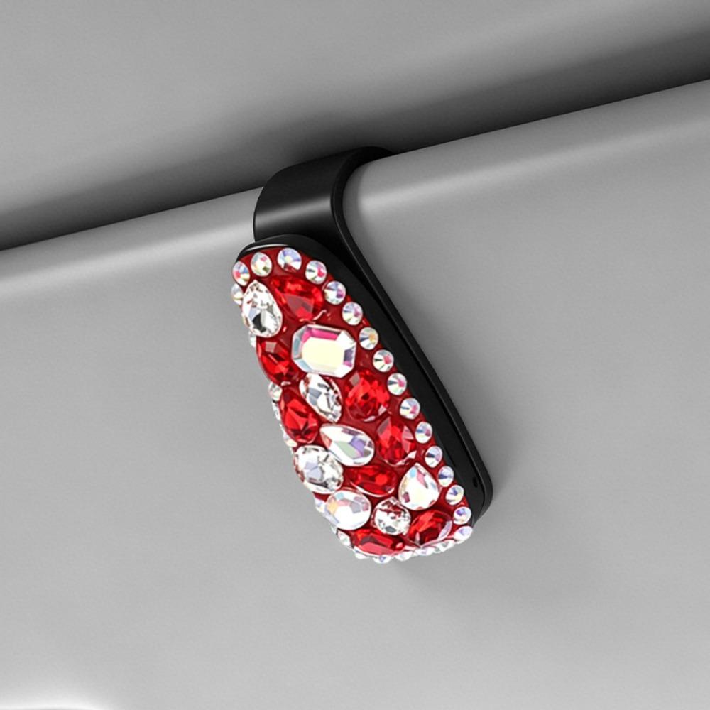 Multifunctional Sunglasses Clip Rhinestone Car Sun Visor Accessories Driving Accessories