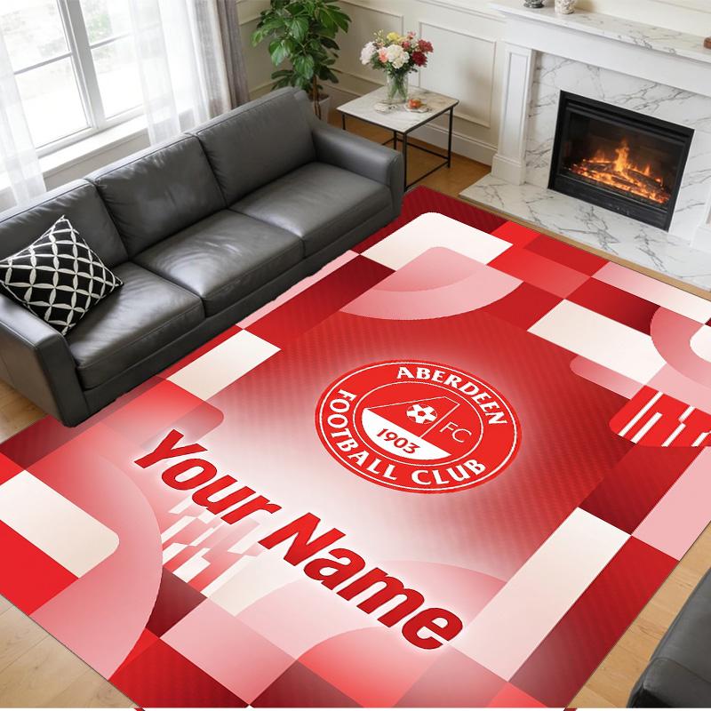 Crystal Velvet Rug Custom Name Text, Soft Non Slip Floor Mat Home DecorAberdeen FC