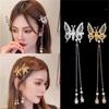 1Pcs Elegant Tassel Butterfly Hairpin Female Antique Accessories Trembling Butterfly Side Clip Moving Butterfly Hairpin Headdress