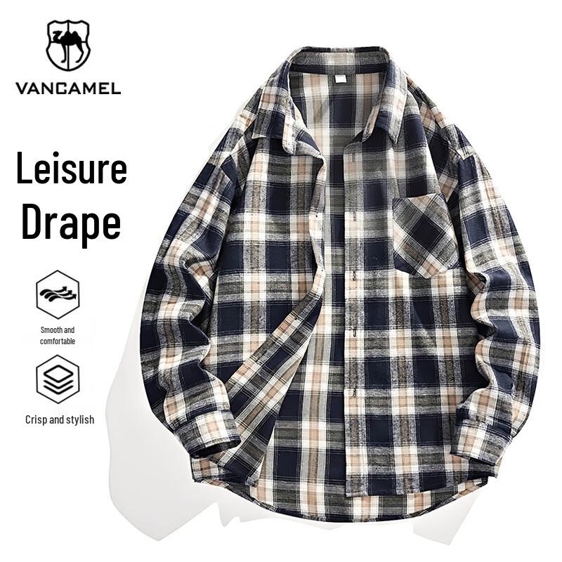 

Мужская клетчатая рубашка с длинным рукавом VANCAMEL 2XL