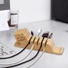Wooden Cat Cable Organizer Home Office Desk Phone Charging Data Cord Holder Keeper Animal Power Wire Management Clip