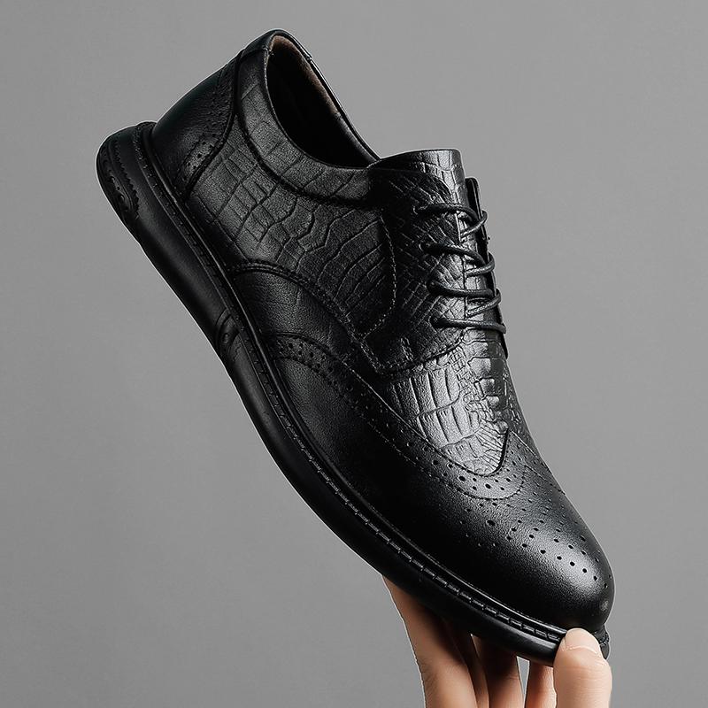 Fashion Classic Brand Men's Genuine Leather Shoes Autumn Winter Cotton Work Shoes Men's Outdoor Casual Shoes Business Low Top Shoes