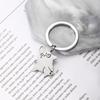 Gold Silver Black White Splicing Cat Stainless Steel Keychain Cute Cartoon Design Fashion Couple Pendant Practical Backpack Decoration
