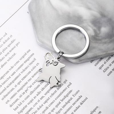 Creative Cartoon Cute Stainless Steel Keychain Lovely Anime Style Fashion Bag Pendant Practical Daily Gift