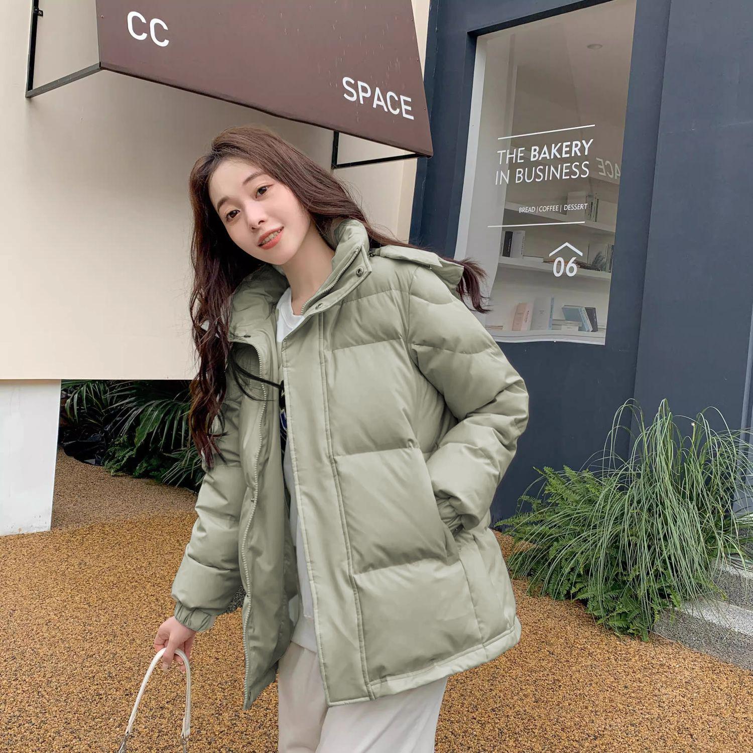 

White Duck Down Women s Short Hooded Winter Jacket - Loose Fit for Couple, Petite, and Student. Small