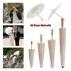White Color Oil Paper Umbrella Vintage Style Decorative Umbrella  Festive Atmosphere