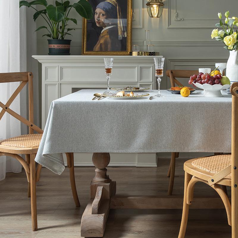 Thickened Polyester Cotton Imitation Cotton And Linen Modern Simple Solid Color Tablecloth Rectangular Coffee Table Tablecloth Dining Table Cloth
