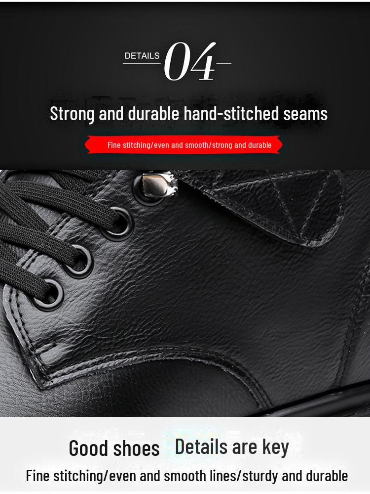 2024 Autumn/Winter Men's Plus-Velvet Warm Leather Martin Snow Boots