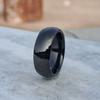 8mm Black Tungsten Wedding Ring Features a High-polished Finish, Combining Strength with Elegance. Free Custom Engraving