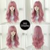7jhh Wigs Long Wavy Pink Wigs For Women Daily Party Costume Synthetic Hair Wig With Bangs Halloween Costume Carnival Lolita Wig