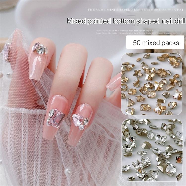 Nail Decoration Art Jewelry Glass Crystal Pendant Manicure Glitter Diamond Tips