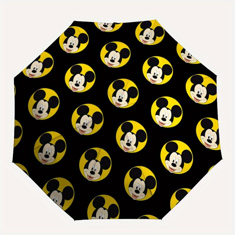 

1pc Mickey Mouse Automatic Folding Umbrella - Portable Foldable Design with 8 Ribs, Durable Plastic & Iron Frame, Sturdy Ribsy250725017