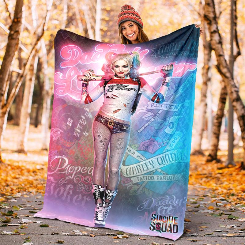 Suicide Squad Blanket Suitable All Seasons Soft Comfortable Sofa Office Home Blanket Holiday Birthday Gift Blanket Home Decor Camping Trip Sheet