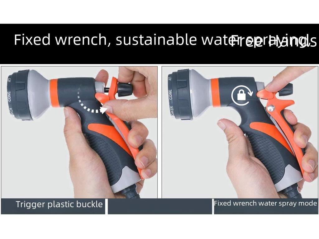 Plastic Multi-Functional High-Pressure Spray Gun for Garden Watering & Car Wash: Ideal for Vegetables and Flowers 