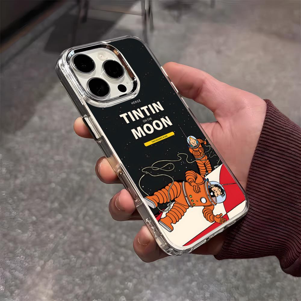 The Adventures Of T-TintinS Phone Case For IPhone 17 Air 16 E 15 14 13 12 11 Plus Pro Max Electroplated Transparent Soft Shell