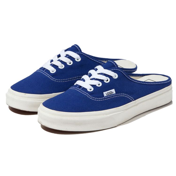Vans Authentic Series Canvas Mule Slip-On Casual Low-Top Skate Shoes Unisex Sneaker White Blue VN0A54F72BK