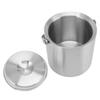 Edelstahl Eisbehälter Doppelschichtig Wein Champagner Bierfass mit Griff für Bar Party 2L 15.5x15.7cm 6.1x6.2in