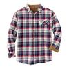 Men's Fashion Casual Loose Plaid Pocket Lapel Long Sleeve Shirt Top Blouse