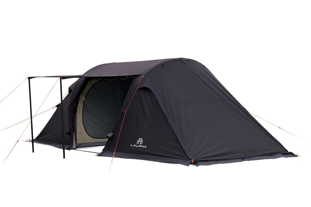 LALPHA Geoair TC BK Luftrahmenzelt für Personen Ganzjahres-Polycotton-TC-Material mit Schürze Ausgestattet Schwarz Camping 3-4 TP-300BK