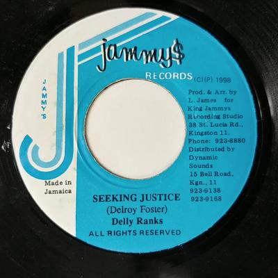 7inch Record DELLY RANKS Seeking Justice None Jammys Records 1998 Jamaica Reggae Ska Dub Used