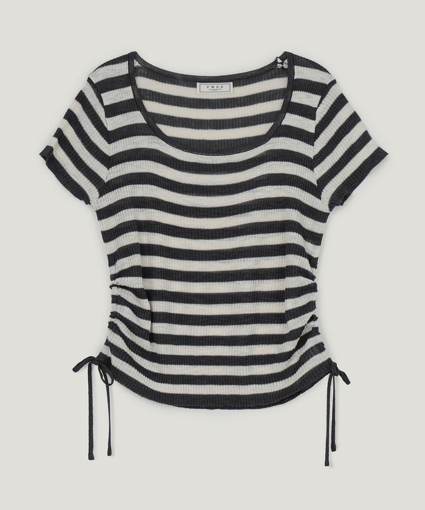 Teuwi Lilphin Shirred Square Short Sleeve Knit