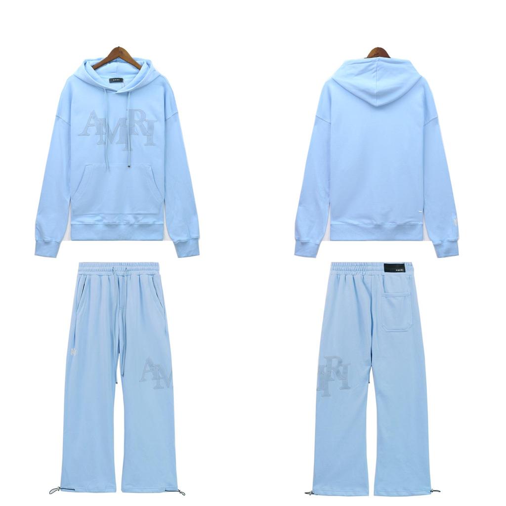 AMIR New Autumn/Winter Embroidered Letter Hooded Sweatshirt & Long Pants Set